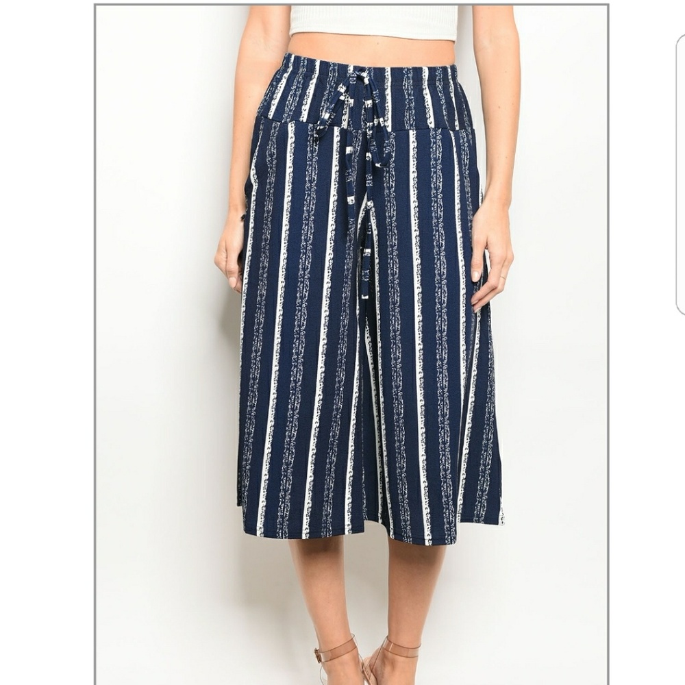 💦NAVY GREAM GAUCHO PANTS - Picture 4 of 4